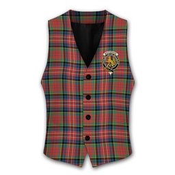 ScotsTee Shop Scottish MacPherson Ancient SC Crest Tartan Waistcoat Sleeveless Suit Vest