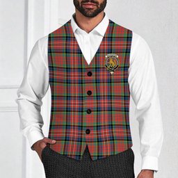 ScotsTee Shop Scottish MacPherson Ancient SC Crest Tartan Waistcoat Sleeveless Suit Vest