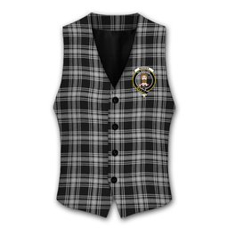 ScotsTee Shop Scottish Menzies 1938 Crest Tartan Waistcoat Sleeveless Suit Vest