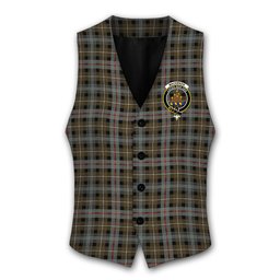 ScotsTee Shop Scottish MacKenzie Weathered Crest Tartan Waistcoat Sleeveless Suit Vest