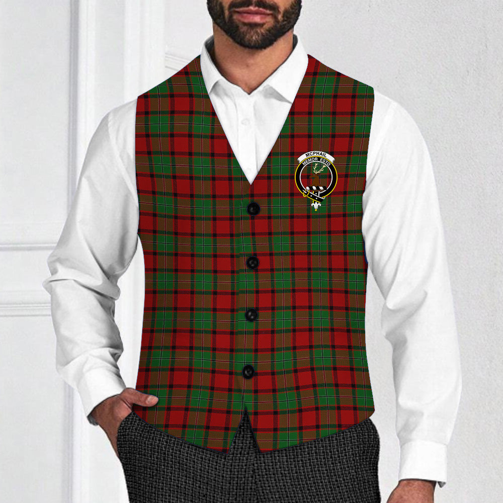 ScotsTee Shop Scottish McPhail Crest Tartan Waistcoat Sleeveless Suit Vest