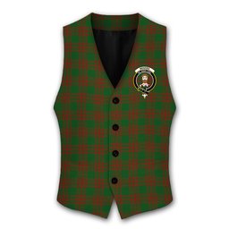 ScotsTee Shop Scottish Menzies Crest Tartan Waistcoat Sleeveless Suit Vest