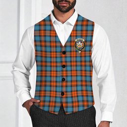 ScotsTee Shop Scottish McLachlan Ancient Crest Tartan Waistcoat Sleeveless Suit Vest
