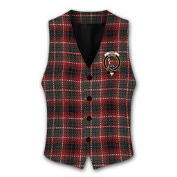ScotsTee Shop Scottish Innes of Cowie Modern Crest Tartan Waistcoat Sleeveless Suit Vest