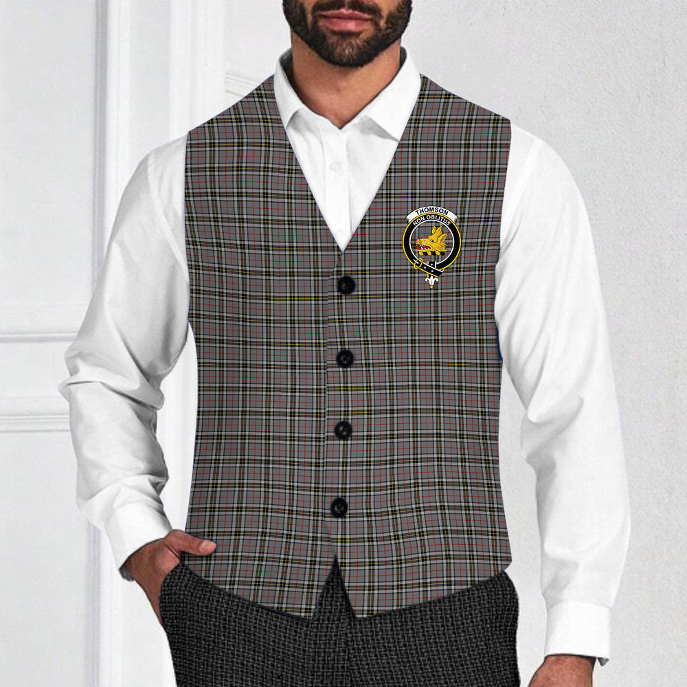 ScotsTee Shop Scottish Thomson Dress Grey Crest Tartan Waistcoat Sleeveless Suit Vest