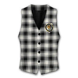 ScotsTee Shop Scottish McPhee B&W Modern Crest Tartan Waistcoat Sleeveless Suit Vest
