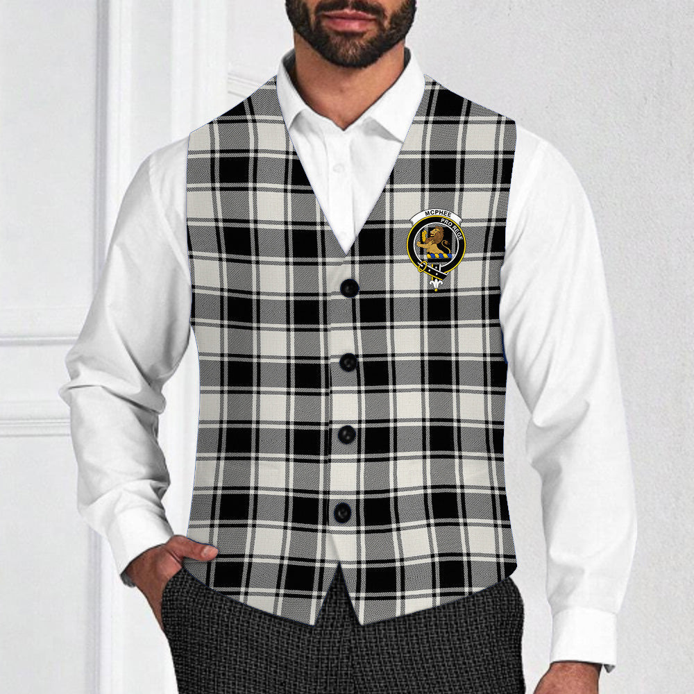 ScotsTee Shop Scottish McPhee B&W Modern Crest Tartan Waistcoat Sleeveless Suit Vest