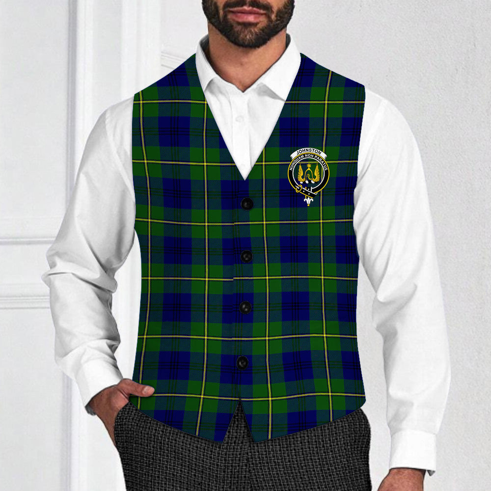 ScotsTee Shop Scottish Johnstone Modern Crest Tartan Waistcoat Sleeveless Suit Vest