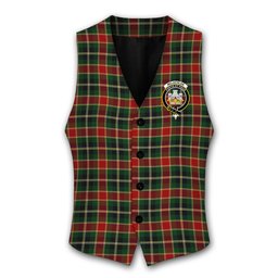 ScotsTee Shop Scottish McLachlan Hunting Modern Crest Tartan Waistcoat Sleeveless Suit Vest