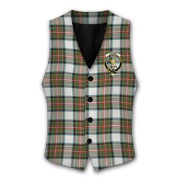ScotsTee Shop Scottish Stewart Dress Ancient Crest Tartan Waistcoat Sleeveless Suit Vest