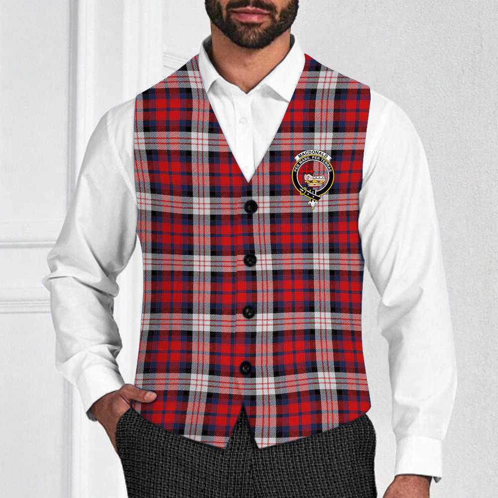 ScotsTee Shop Scottish MacDonald Dress Irish Modern Crest Tartan Waistcoat Sleeveless Suit Vest