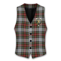 ScotsTee Shop Scottish Stewart Dress Crest Tartan Waistcoat Sleeveless Suit Vest
