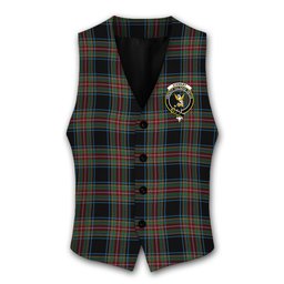 ScotsTee Shop Scottish Stewart Black Ancient Crest Tartan Waistcoat Sleeveless Suit Vest
