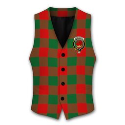 ScotsTee Shop Scottish Moncreiffe Modern Crest Tartan Waistcoat Sleeveless Suit Vest