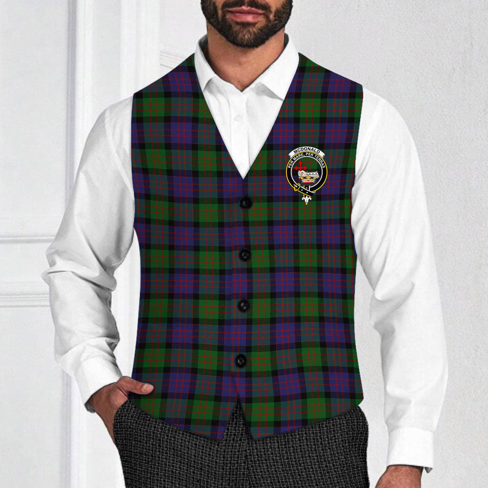 ScotsTee Shop Scottish McDonald Crest Tartan Waistcoat Sleeveless Suit Vest