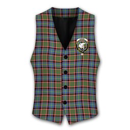 ScotsTee Shop Scottish Norvel Crest Tartan Waistcoat Sleeveless Suit Vest