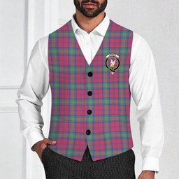 ScotsTee Shop Scottish Lindsay Ancient Crest Tartan Waistcoat Sleeveless Suit Vest