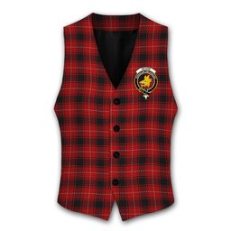 ScotsTee Shop Scottish McIvor Crest Tartan Waistcoat Sleeveless Suit Vest