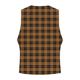 ScotsTee Shop Scottish Johnston Orange and Black Crest Tartan Waistcoat Sleeveless Suit Vest