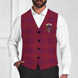 ScotsTee Shop Scottish Stirling of Keir Modern Crest Tartan Waistcoat Sleeveless Suit Vest