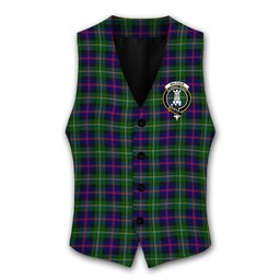 ScotsTee Shop Scottish Malcolm Modern Crest Tartan Waistcoat Sleeveless Suit Vest