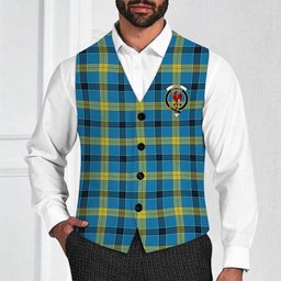 ScotsTee Shop Scottish Laing Modern Crest Tartan Waistcoat Sleeveless Suit Vest