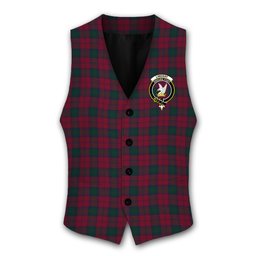ScotsTee Shop Scottish Lindsay 1 Crest Tartan Waistcoat Sleeveless Suit Vest
