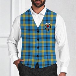 ScotsTee Shop Scottish Laing SC Crest Tartan Waistcoat Sleeveless Suit Vest