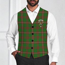 ScotsTee Shop Scottish MacKinnon Hunting Modern Crest Tartan Waistcoat Sleeveless Suit Vest