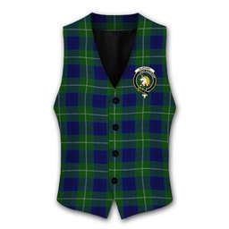 ScotsTee Shop Scottish Oliphant Modern Crest Tartan Waistcoat Sleeveless Suit Vest