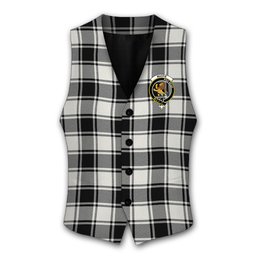 ScotsTee Shop Scottish MacFie Black & White Ancient Crest Tartan Waistcoat Sleeveless Suit Vest