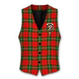 ScotsTee Shop Scottish Lennox Modern Crest Tartan Waistcoat Sleeveless Suit Vest
