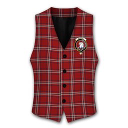 ScotsTee Shop Scottish Ramsay Angus & Mearns Crest Tartan Waistcoat Sleeveless Suit Vest