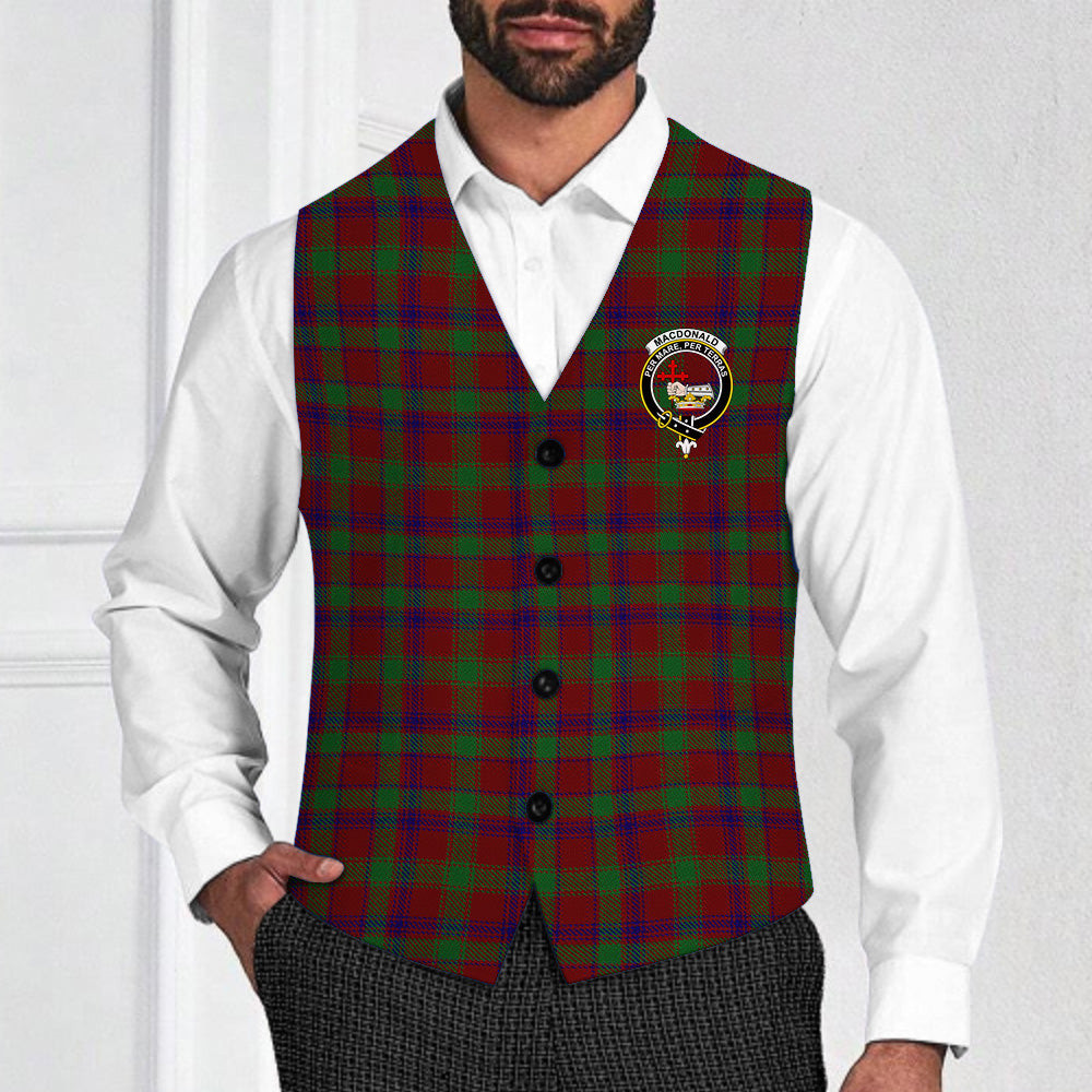 ScotsTee Shop Scottish MacDonald of Glengarry Full Dress Crest Tartan Waistcoat Sleeveless Suit Vest