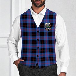 ScotsTee Shop Scottish Maule Modem Crest Tartan Waistcoat Sleeveless Suit Vest