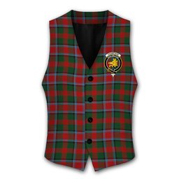 ScotsTee Shop Scottish Thompson Mackinlay Crest Tartan Waistcoat Sleeveless Suit Vest