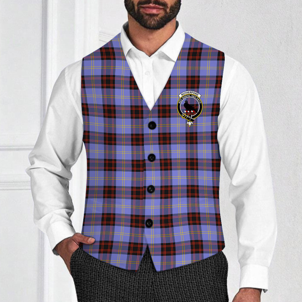 ScotsTee Shop Scottish Rutherford SC Crest Tartan Waistcoat Sleeveless Suit Vest