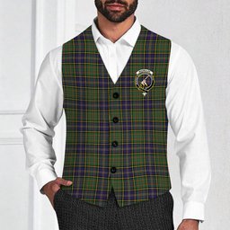ScotsTee Shop Scottish MacMillan Hunting Modern SC Crest Tartan Waistcoat Sleeveless Suit Vest
