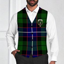 ScotsTee Shop Scottish Russell SC Crest Tartan Waistcoat Sleeveless Suit Vest