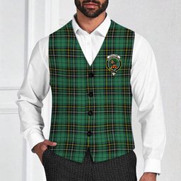 ScotsTee Shop Scottish McAlpine Ancient Crest Tartan Waistcoat Sleeveless Suit Vest