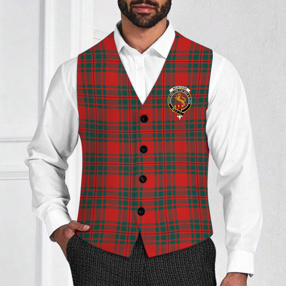 ScotsTee Shop Scottish McIntosh Red Modern Crest Tartan Waistcoat Sleeveless Suit Vest