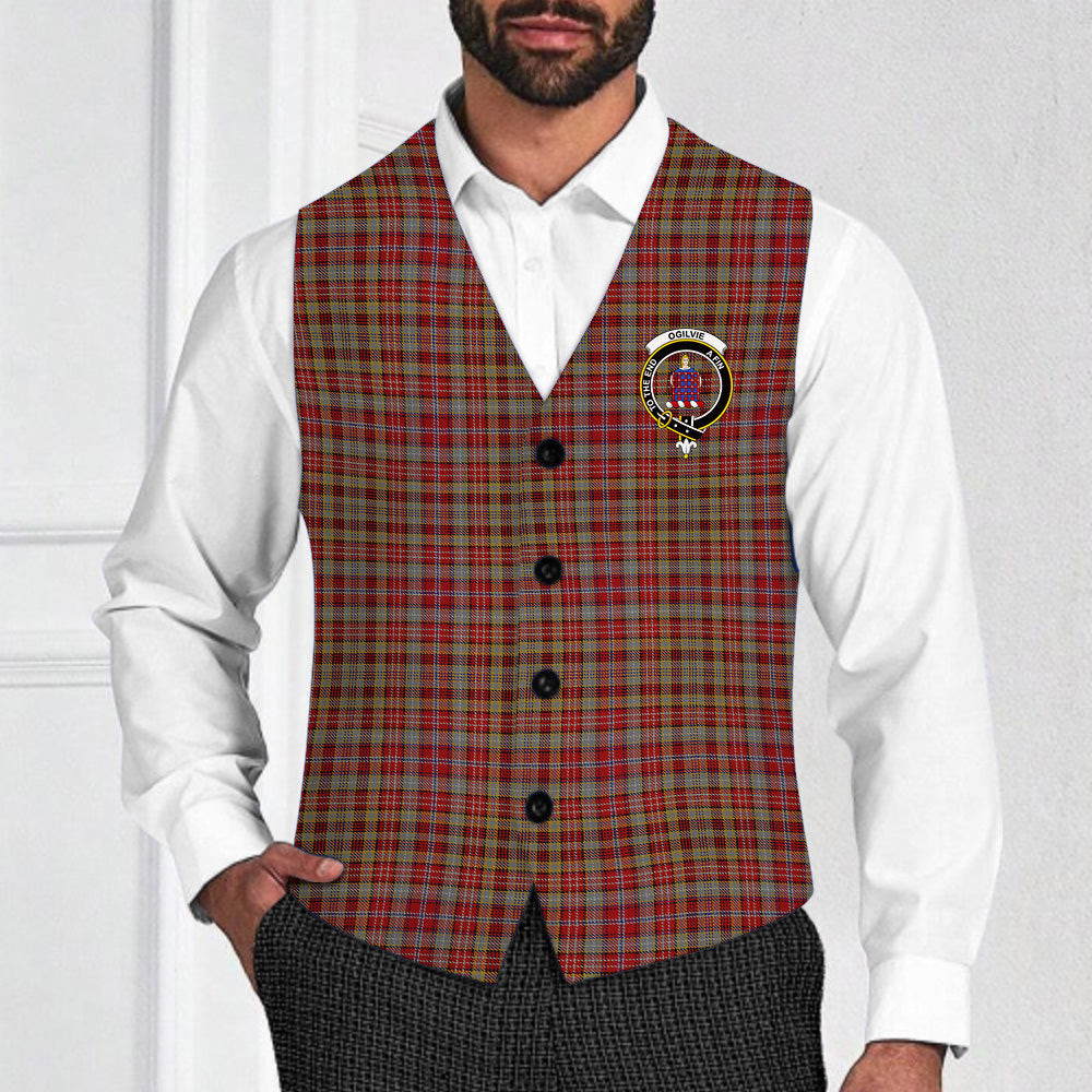 ScotsTee Shop Scottish Ogilvie 2 Crest Tartan Waistcoat Sleeveless Suit Vest