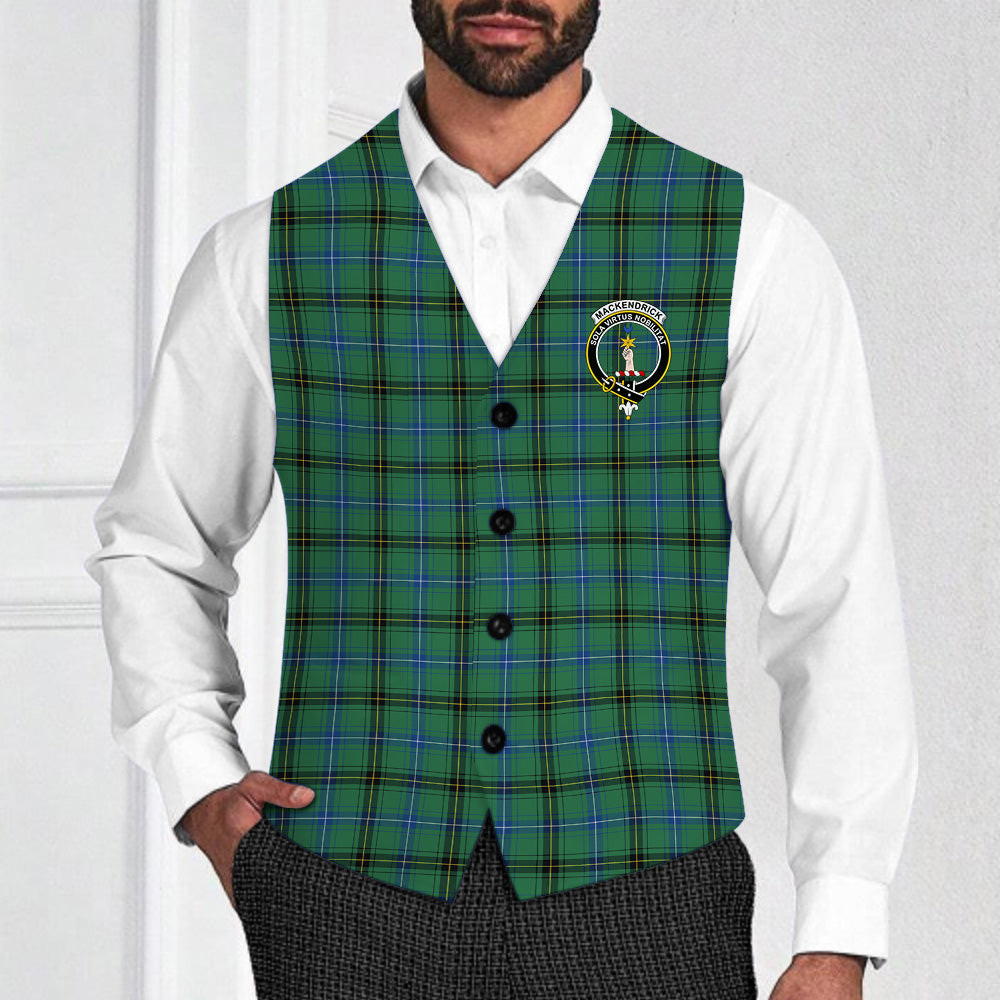 ScotsTee Shop Scottish MacKendrick Ancient Crest Tartan Waistcoat Sleeveless Suit Vest