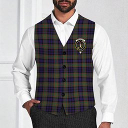 ScotsTee Shop Scottish MacLellan Crest Tartan Waistcoat Sleeveless Suit Vest
