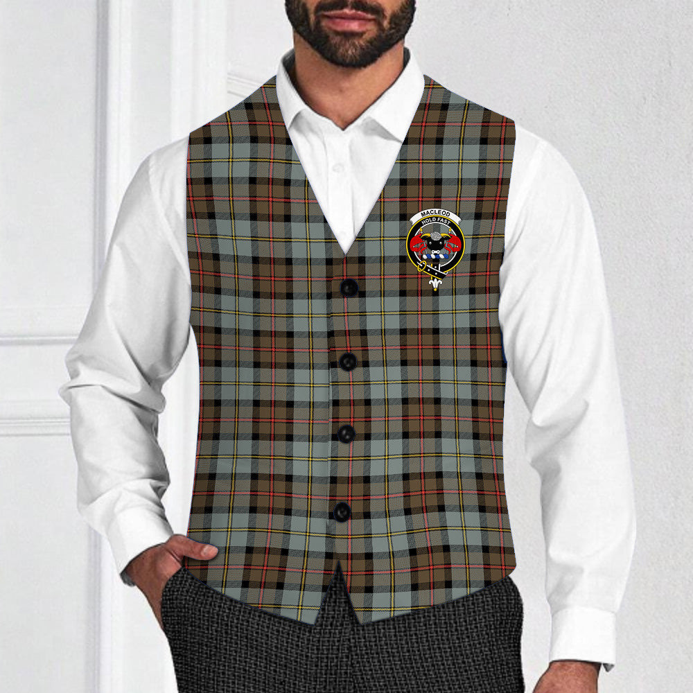 ScotsTee Shop Scottish MacLeod Of Harris Weathered Crest Tartan Waistcoat Sleeveless Suit Vest