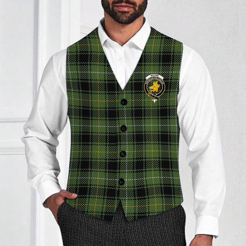 ScotsTee Shop Scottish McIvor Hunting Crest Tartan Waistcoat Sleeveless Suit Vest