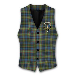 ScotsTee Shop Scottish McClellan Ancient Crest Tartan Waistcoat Sleeveless Suit Vest