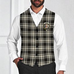 ScotsTee Shop Scottish Menzies Black & White Ancient Crest Tartan Waistcoat Sleeveless Suit Vest