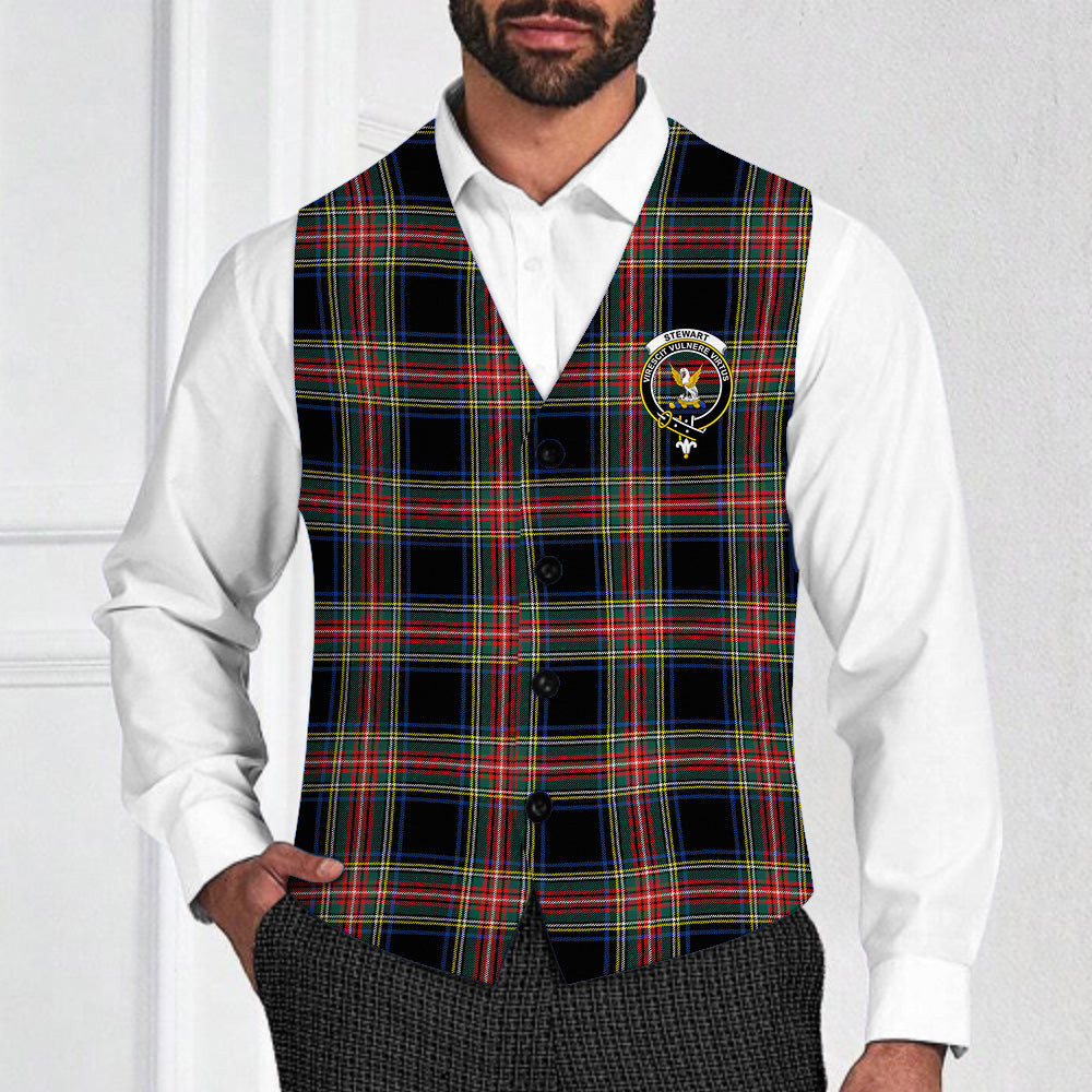 ScotsTee Shop Scottish Stewart Black Modern Crest Tartan Waistcoat Sleeveless Suit Vest