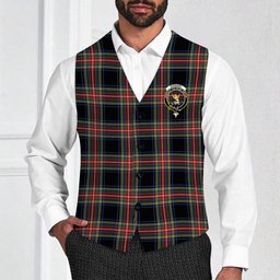 ScotsTee Shop Scottish Stewart Black Modern Crest Tartan Waistcoat Sleeveless Suit Vest